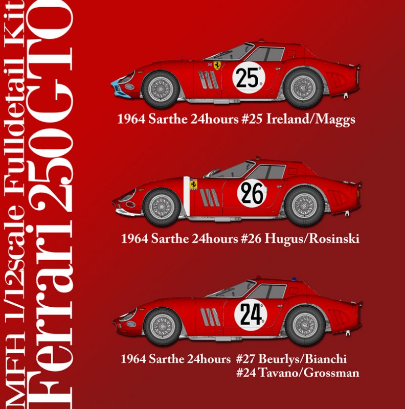 MFH Model Factory Hiro 1/12 Ferrari 250 GTO Engine Kit Ke004 1962 1964 for sale online 