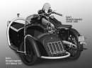 Model Factory Hiro 1/9 K663 Motorradbausatz Seitenwagen für Brough Superior SS100