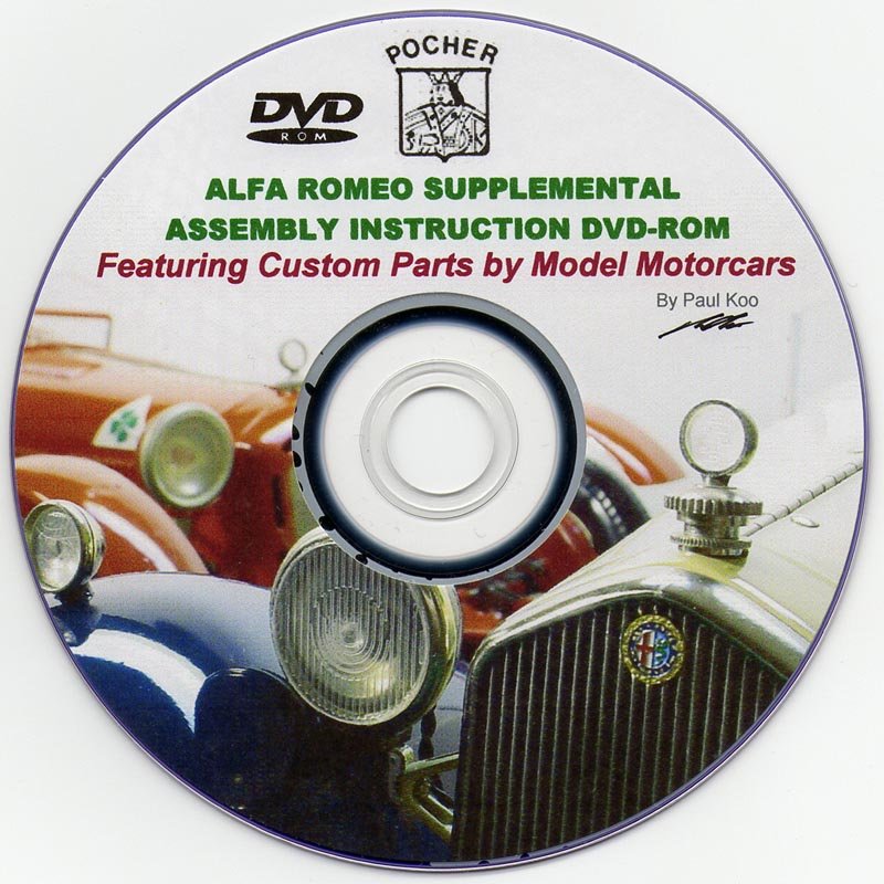 Pocher POCHER 1/8 ALFA ROMEO SUPPLEMENTAL INSTRUCTION DVD-ROM 