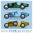 Model Factory Hiro 1/43 car model kit K764 Bugatti Type 35 Version B