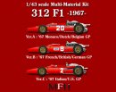 Model Factory Hiro 1/43 car model kit K425 Ferrari 312 F1...