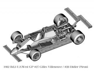Model Factory Hiro 1/20 Automodellbausatz K796 Ferrari 126C2 (1982) US GP West Version B