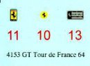 Autograph Decals Revell GTO 1/12 Tour de France 1964 No. 172 #4153 GT