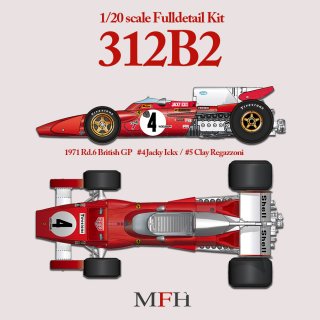 Model Factory Hiro 1/20 car model kit K318 Ferrari 312 B2 (1972) version B