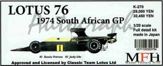 Model Factory Hiro 1/20 car model kit K270 Lotus 76 (1974)
