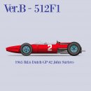 Model Factory Hiro 1/12 car model kit K835 Ferrari 512F1 (1965) Version B