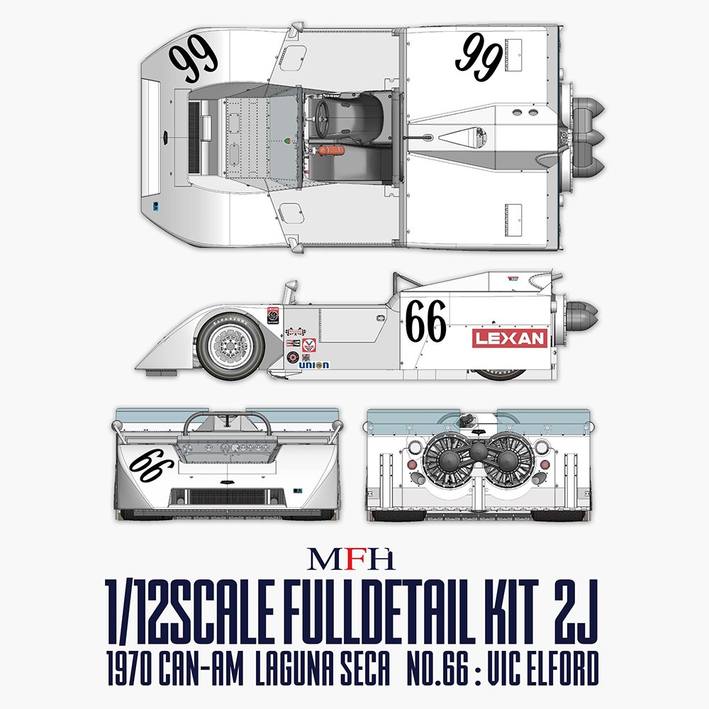 Model Factory Hiro 1/12 car model K840 Chaparral 2J 1970 - www