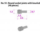 Model Factory Hiro P1026 Rivet roundhead knurled 0,7/1,3...