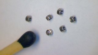 Stainless steel hexagonal model nut, M 0,8 mm (SW 1,3 mm) - pack of 50 pc