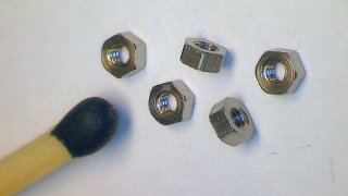 Stainless steel hexagonal model nut, M 1,4 mm (SW 2,5 mm) - pack of 50 pc