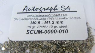 Autograph Sortiment Uhrmacherschrauben M0,5 - M1,2 mm - VE 10 gr.