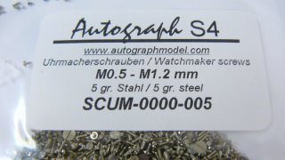 Autograph Sortiment Uhrmacherschrauben M0,5 - M1,2 mm - VE 5 gr.