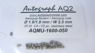 Autograph Aeroquip-Modellbaumutter VA 1,6 mm SW 2,0 mm - VE 50 St.