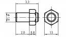 Stainless steel hexagonal dummy bolt, 1,0 x 3 mm (W 1.5...