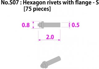 Model Factory Hiro P1023 Hexagon rivets with flange 0,5/0,8 mm - pack of 75 pc