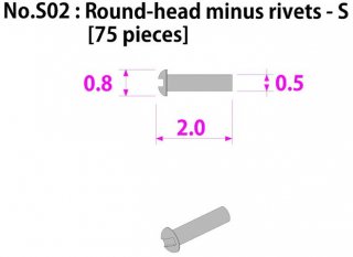 Model Factory Hiro P1018 Round head minus rivets 0,5/0,8 mm - pack of 75 pc
