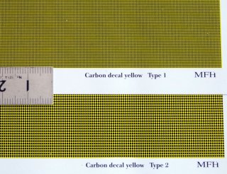 Hiro Decals P1092 1/20 1/24 Carbon Decal Yellow (Kevlar) Type 1 