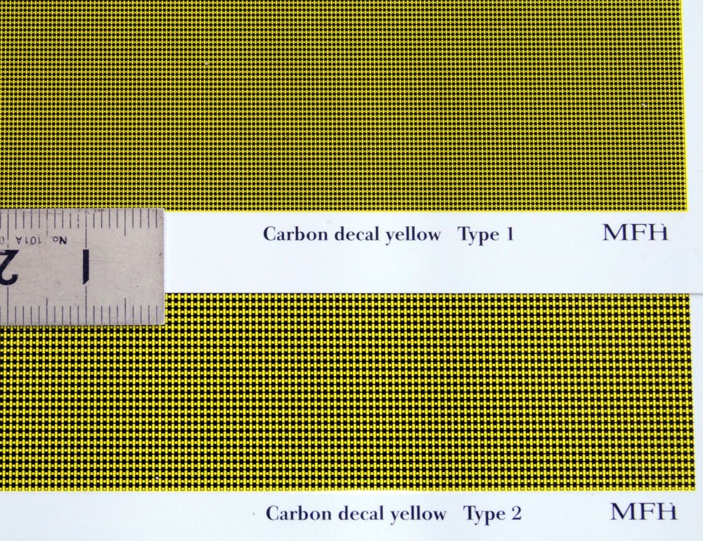 Model Factory Hiro Carbon Decals Yellow Type 1 