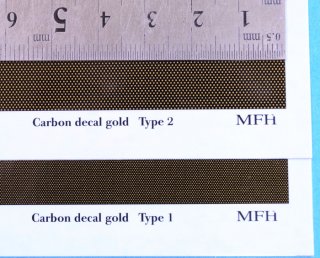 Hiro Decals P1097 1/8 1/12 Carbon Decal Gold (Kevlar) Type 2